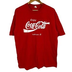 VTG 90's Silver Threads Mens Red Coca Cola Single Stitch USA Shirt Sz XL